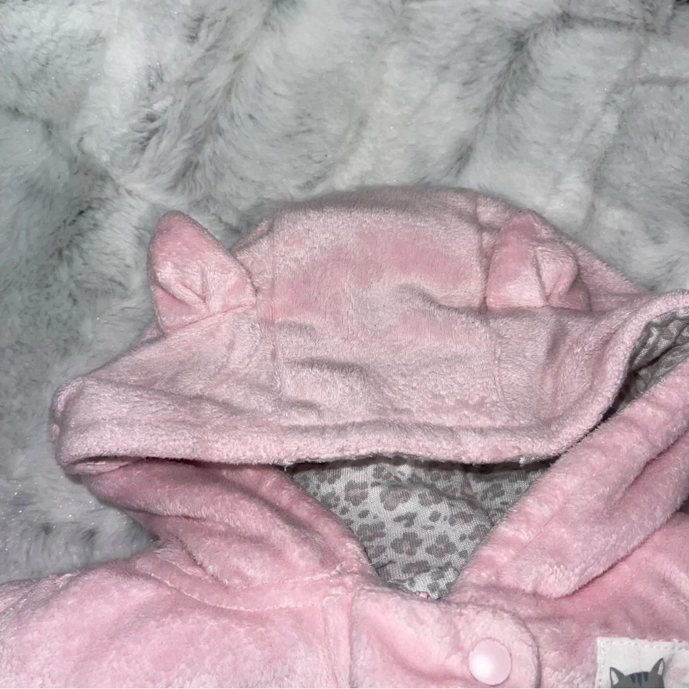 Carter's Pink Fleece Hooded Footie bunting NB